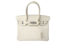 Load image into Gallery viewer, 極美品 HERMES エルメス BIRKIN バーキン30 ハンドバッグ クレ エプソン シルバー金具 C刻印 中古 4c700020