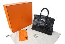 Load image into Gallery viewer, HERMES エルメス バーキン35 ブラック ニロティカス シルバー金具 ハンドバッグ □G刻印 中古 4c700019