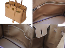 Load image into Gallery viewer, 極美品 HERMES エルメス BIRKIN バーキン30 ハンドバッグ ナチュラル クシュベル ゴールド金具 □B刻印 中古 4c700027