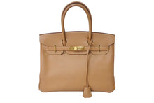 Load image into Gallery viewer, 極美品 HERMES エルメス BIRKIN バーキン30 ハンドバッグ ナチュラル クシュベル ゴールド金具 □B刻印 中古 4c700027