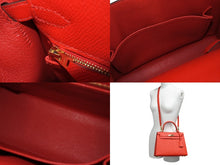 Load image into Gallery viewer, 新品同様 HERMES エルメス ハンドバッグ 外縫い ケリー 25 ルージュドクール レッド エプソン 中古 4c700029
