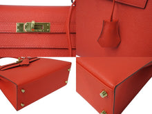 Load image into Gallery viewer, 新品同様 HERMES エルメス ハンドバッグ 外縫い ケリー 25 ルージュドクール レッド エプソン 中古 4c700029