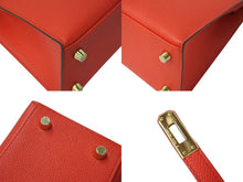 Load image into Gallery viewer, 新品同様 HERMES エルメス ハンドバッグ 外縫い ケリー 25 ルージュドクール レッド エプソン 中古 4c700029
