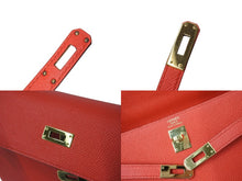 Load image into Gallery viewer, 新品同様 HERMES エルメス ハンドバッグ 外縫い ケリー 25 ルージュドクール レッド エプソン 中古 4c700029
