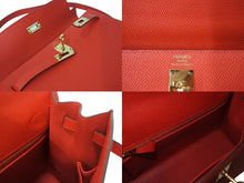 Load image into Gallery viewer, 新品同様 HERMES エルメス ハンドバッグ 外縫い ケリー 25 ルージュドクール レッド エプソン 中古 4c700029