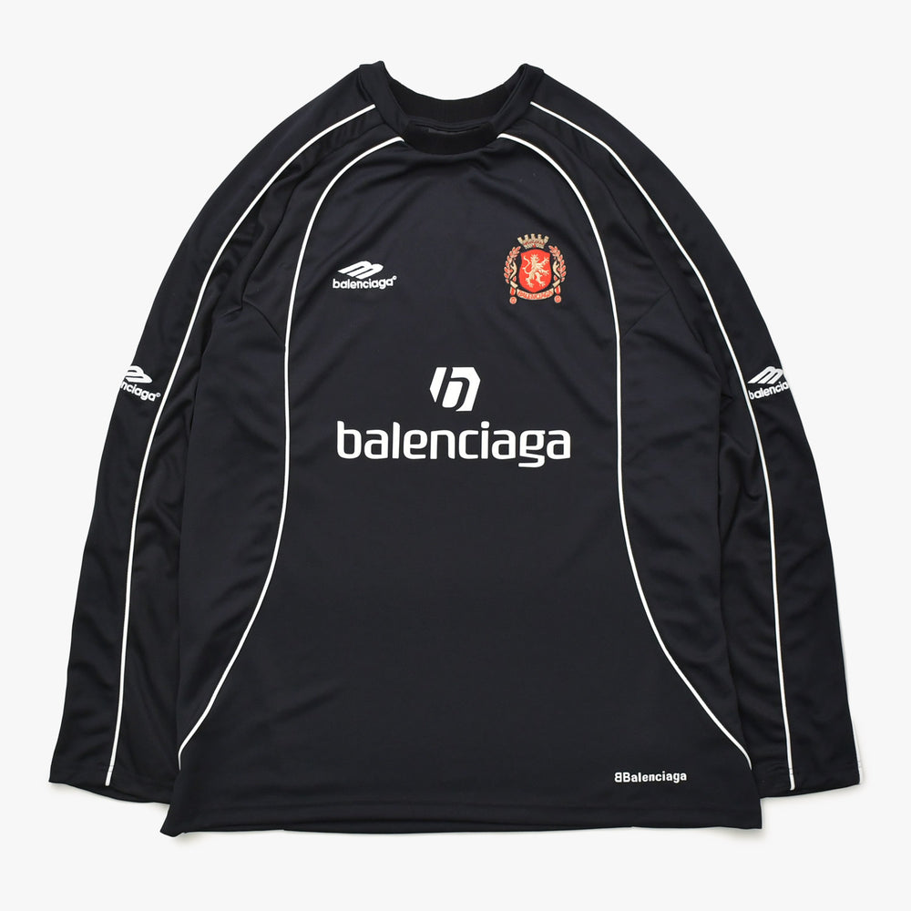 新品同様 BALENCIAGA バレンシアガ 24SS PARIS SOCCER パリ サッカーゲームシャツ 778972 サイズ1 ブラック 中古 4a007004