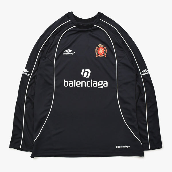 新品同様 BALENCIAGA バレンシアガ 24SS PARIS SOCCER パリ サッカーゲームシャツ 778972 サイズ1 ブラック 中古 4a007004