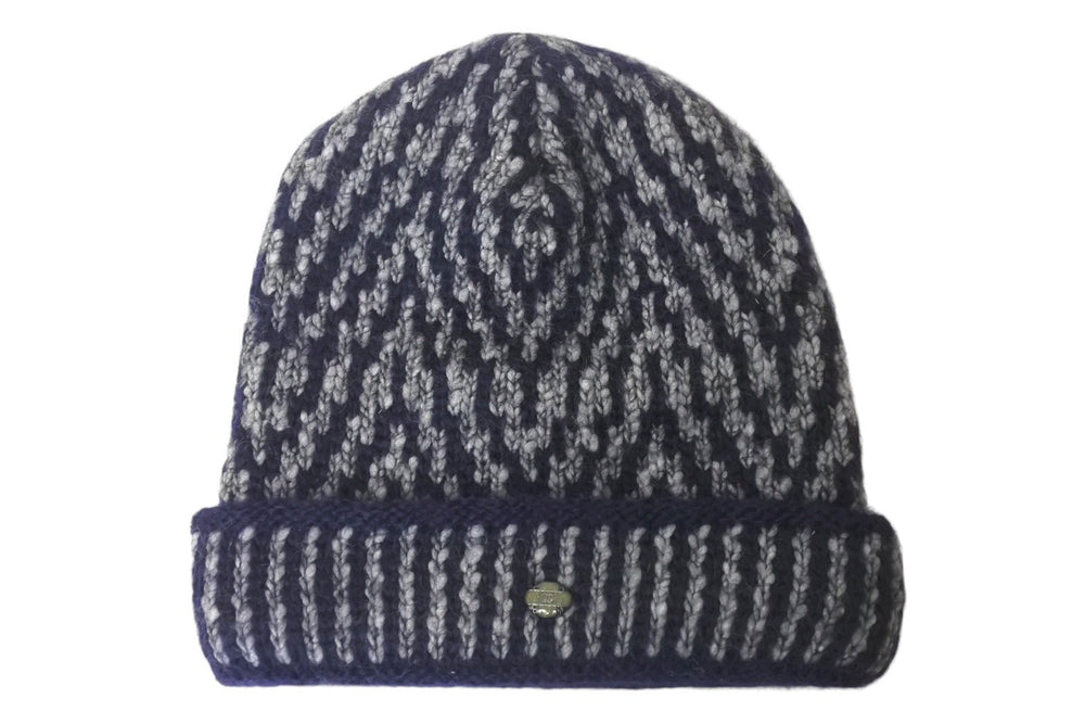 CHANEL Knit Cap Beanie Knit Cap Coco Mark Rayon Navy Good Condition Used 4c070103