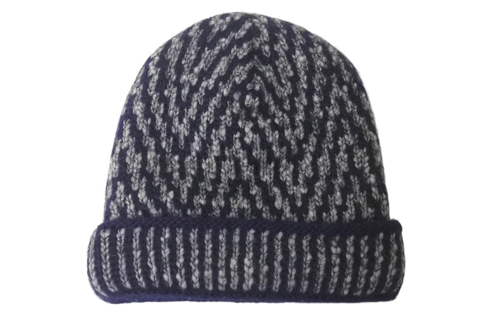 CHANEL Knit Cap Beanie Knit Cap Coco Mark Rayon Navy Good Condition Used 4c070103