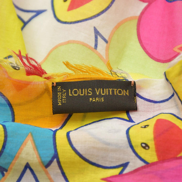 LOUIS VUITTON ルイヴィトン コスミック ブラッサム 大判ショール M72515 パレオ 村上隆 モノグラムモチーフ カイカイキキ ストール 美品 中古 4a007029