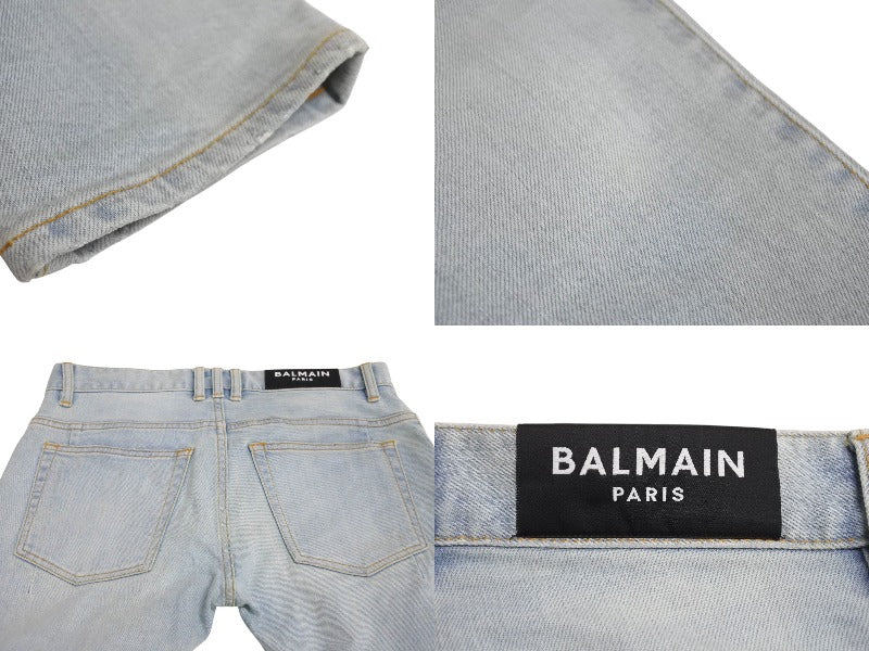 BALMAIN バルマン デニム パンツ ダメージデニム ボトムス バイカー コットン サイズ28 5385Z0621 美品 中古 4c070346  – Casanova Vintage