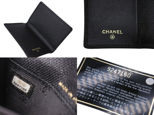 極美品 CHANEL シャネル カードケース ココマーク 9番台 フランス製 レザー ブラック ゴールド金具 中古 4c070437