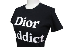 ChristianDior クリスチャンディオール アディクト Tシャツ 2H12155020 イタリア製 コットンブラック サイズ36 美品 中古 4c070455