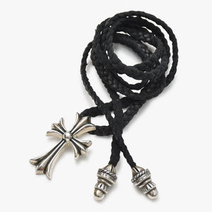 極美品 CHROME HEARTS クロムハーツ スモール CHクロス ペンダント ネックレス レザーブレード シルバー金具 シルバー925 重量約32.42g 中古 4a007046