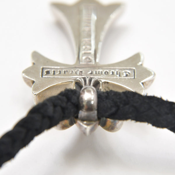 極美品 CHROME HEARTS クロムハーツ スモール CHクロス ペンダント ネックレス レザーブレード シルバー金具 シルバー925 重量約32.42g 中古 4a007046