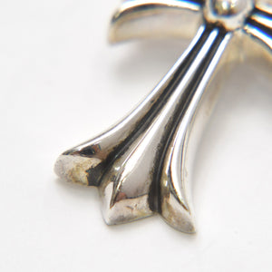 極美品 CHROME HEARTS クロムハーツ スモール CHクロス ペンダント ネックレス レザーブレード シルバー金具 シルバー925 重量約32.42g 中古 4a007046