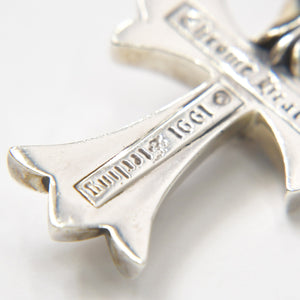 極美品 CHROME HEARTS クロムハーツ スモール CHクロス ペンダント ネックレス レザーブレード シルバー金具 シルバー925 重量約32.42g 中古 4a007046