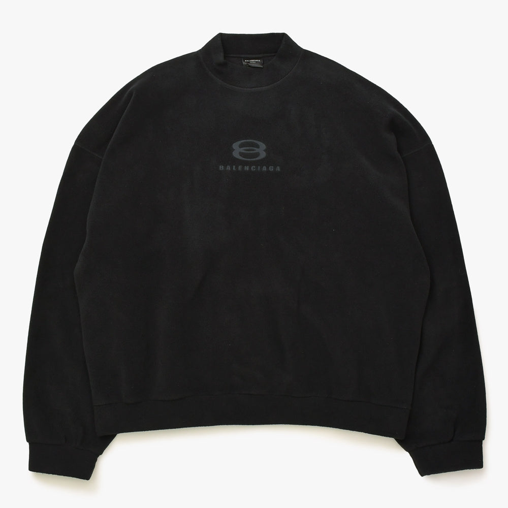 BALENCIAGA バレンシアガ Uniti Sports Icon モックネック フリース スウェットシャツ PJ71697975 フリース XSサイズ ブラック 美品 中古 4a007048