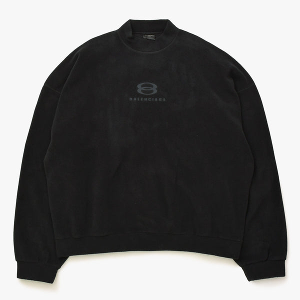BALENCIAGA バレンシアガ Uniti Sports Icon モックネック フリース スウェットシャツ PJ71697975 フリース XSサイズ ブラック 美品 中古 4a007048