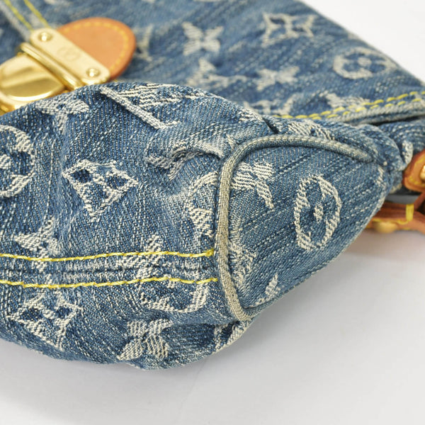 極美品 LOUIS VUITTON ルイヴィトン ミニプリーティ ワンショルダーバッグ M95050 モノグラム デニム インディゴブルー 中古 4a000705