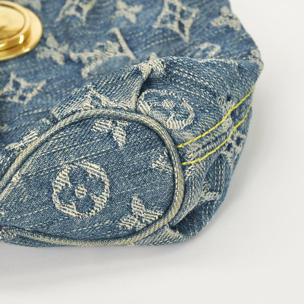 極美品 LOUIS VUITTON ルイヴィトン ミニプリーティ ワンショルダーバッグ M95050 モノグラム デニム インディゴブルー 中古 4a000705