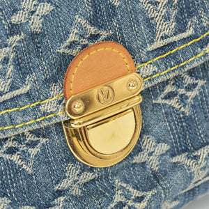 極美品 LOUIS VUITTON ルイヴィトン ミニプリーティ ワンショルダーバッグ M95050 モノグラム デニム インディゴブルー 中古 4a000705