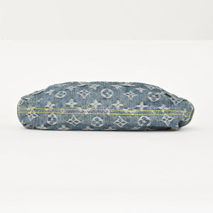極美品 LOUIS VUITTON ルイヴィトン ミニプリーティ ワンショルダーバッグ M95050 モノグラム デニム インディゴブルー 中古 4a000705