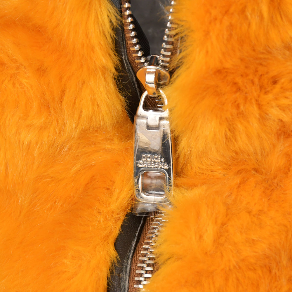 Very good condition Dolce&GDolce &amp; Gabbana bear motif backpack, animal series, fur, orange, used, item number 4a008545