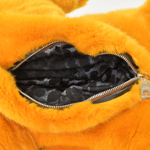 Very good condition Dolce&GDolce &amp; Gabbana bear motif backpack, animal series, fur, orange, used, item number 4a008545