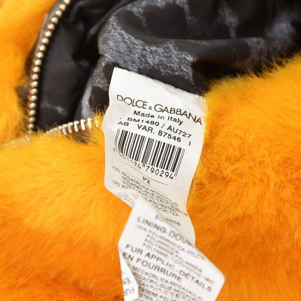 Very good condition Dolce&GDolce &amp; Gabbana bear motif backpack, animal series, fur, orange, used, item number 4a008545