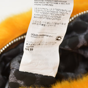 Very good condition Dolce&GDolce &amp; Gabbana bear motif backpack, animal series, fur, orange, used, item number 4a008545