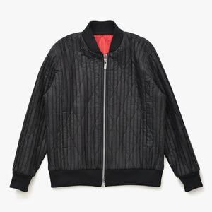 極美品 HOMME PLISSE ISSEY MIYAKE オム プリッセ イッセイ ミヤケ パデッド プリーツ ブルゾン HP73FC011 ブラック レッド 3サイズ アウター 中古 4a007066