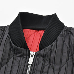極美品 HOMME PLISSE ISSEY MIYAKE オム プリッセ イッセイ ミヤケ パデッド プリーツ ブルゾン HP73FC011 ブラック レッド 3サイズ アウター 中古 4a007066