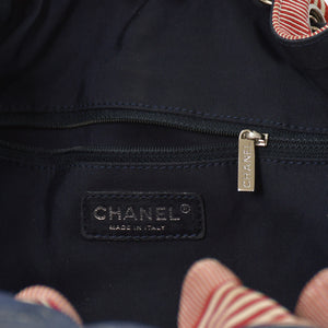 CHANEL シャネル ココカバスGM チェーントートバッグ A46887 13番台 ココマーク デニム キャンバス ストライプ シルバー金具 美品 中古 4b007857