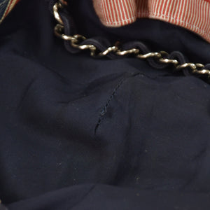 CHANEL シャネル ココカバスGM チェーントートバッグ A46887 13番台 ココマーク デニム キャンバス ストライプ シルバー金具 美品 中古 4b007857