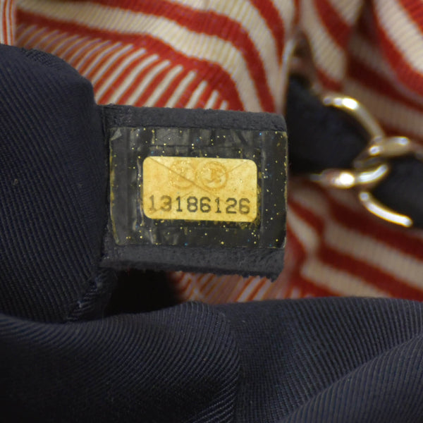 CHANEL シャネル ココカバスGM チェーントートバッグ A46887 13番台 ココマーク デニム キャンバス ストライプ シルバー金具 美品 中古 4b007857