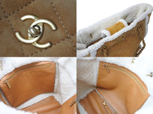 画像をギャラリービューアに読み込む, 極美品 CHANEL シャネル マトラッセ チェーントートバッグ 26番台 ムートン レザー ブラウン ホワイト マットゴールド金具 中古 4c071183