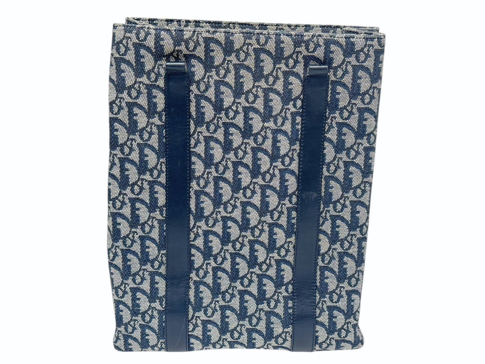 Christian Dior ディオール ハンドバッグ カバン スピーディ キャンバス トロッター柄 ネイビー 良品中古 4c071473