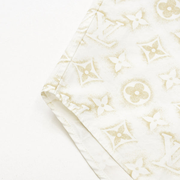 極美品 LOUIS VUITTON ルイヴィトン 長袖シャツ RM232M ZR6 HPS33W サイズS モノグラム柄 ホワイト ベージュ 中古 4a007202
