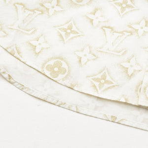 極美品 LOUIS VUITTON ルイヴィトン 長袖シャツ RM232M ZR6 HPS33W サイズS モノグラム柄 ホワイト ベージュ 中古 4a007202