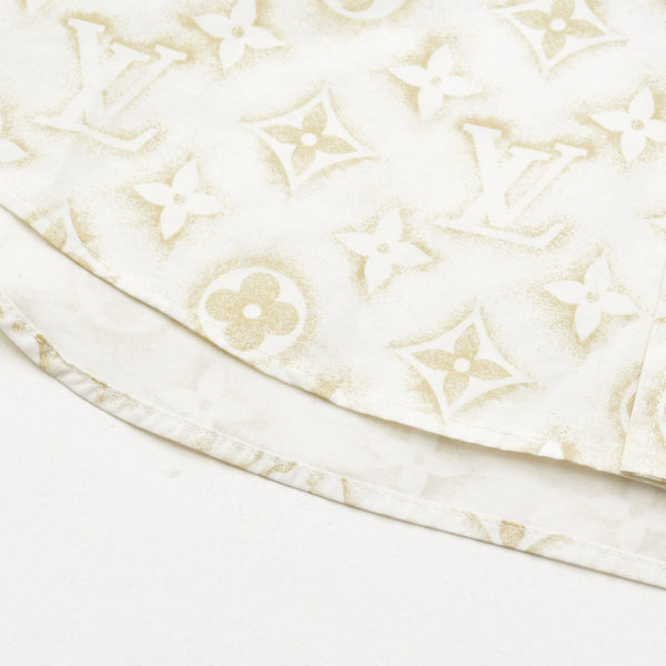 極美品 LOUIS VUITTON ルイヴィトン 長袖シャツ RM232M ZR6 HPS33W サイズS モノグラム柄 ホワイト ベージュ 中古 4a007202