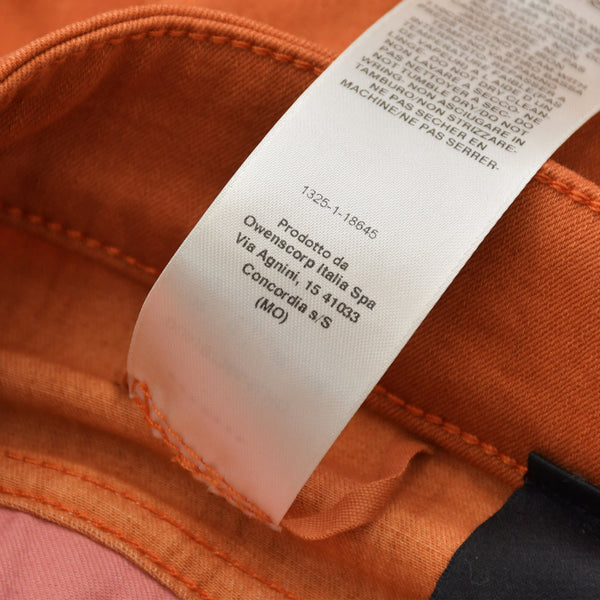 極美品 RICK OWENS リックオウエンス DRKSHDW ダークシャドウ TYRONE CUT デストロイ加工 スキニー カラーデニムパンツ オレンジ サイズ32 中古 4a007205