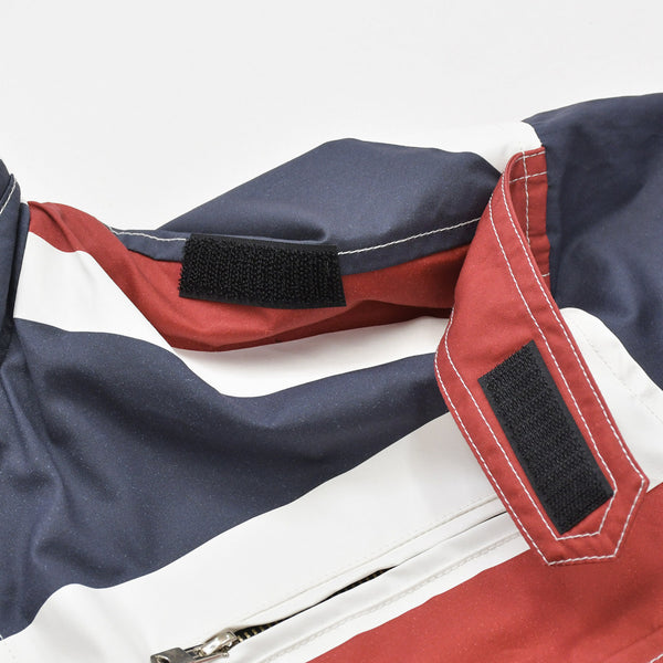 新品未使用品 TAKAHIROMIYASHITA TheSoloist タカヒロミヤシタザソロイスト Back Gusset Sleeve バックガセットスリーブ ジャケット レッド ホワイト ネイビー サイズ46 中古 4a007208