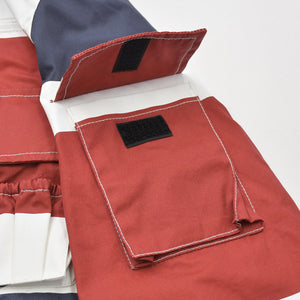 新品未使用品 TAKAHIROMIYASHITA TheSoloist タカヒロミヤシタザソロイスト Back Gusset Sleeve バックガセットスリーブ ジャケット レッド ホワイト ネイビー サイズ46 中古 4a007208