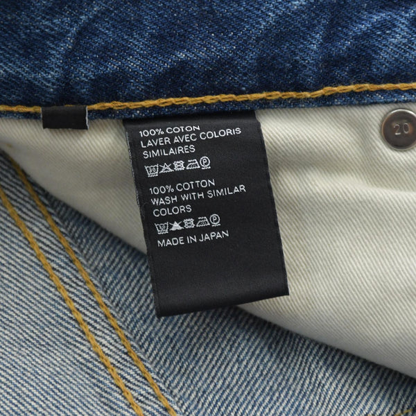 極美品 CELINE セリーヌ ニークラッシュ デストロイ加工 ストレートデニムパンツ M_SL_003 29サイズ ユニオンウォッシュ エディ期 ブロンズ金具 中古 4a007210