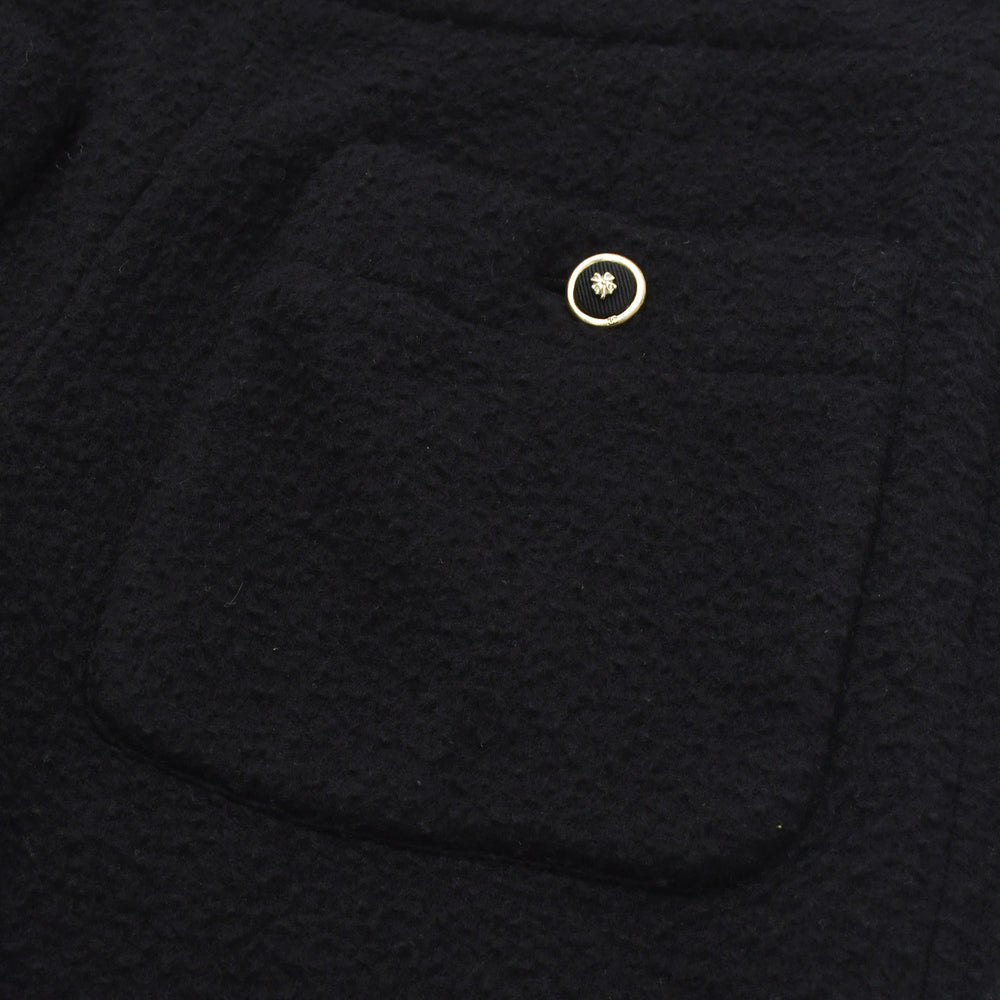 新品同様 CHANEL シャネル カセンティーノ ピリング加工 ストレートパンツ P64439V47050 ブラック シャンパンゴールド金具 中古 4a007235