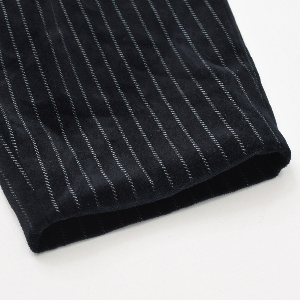 Very Good Condition SAINT LAURENT Striped Velor Long Pants 666274 Y1D75 Size 44 Black Used 4a007246