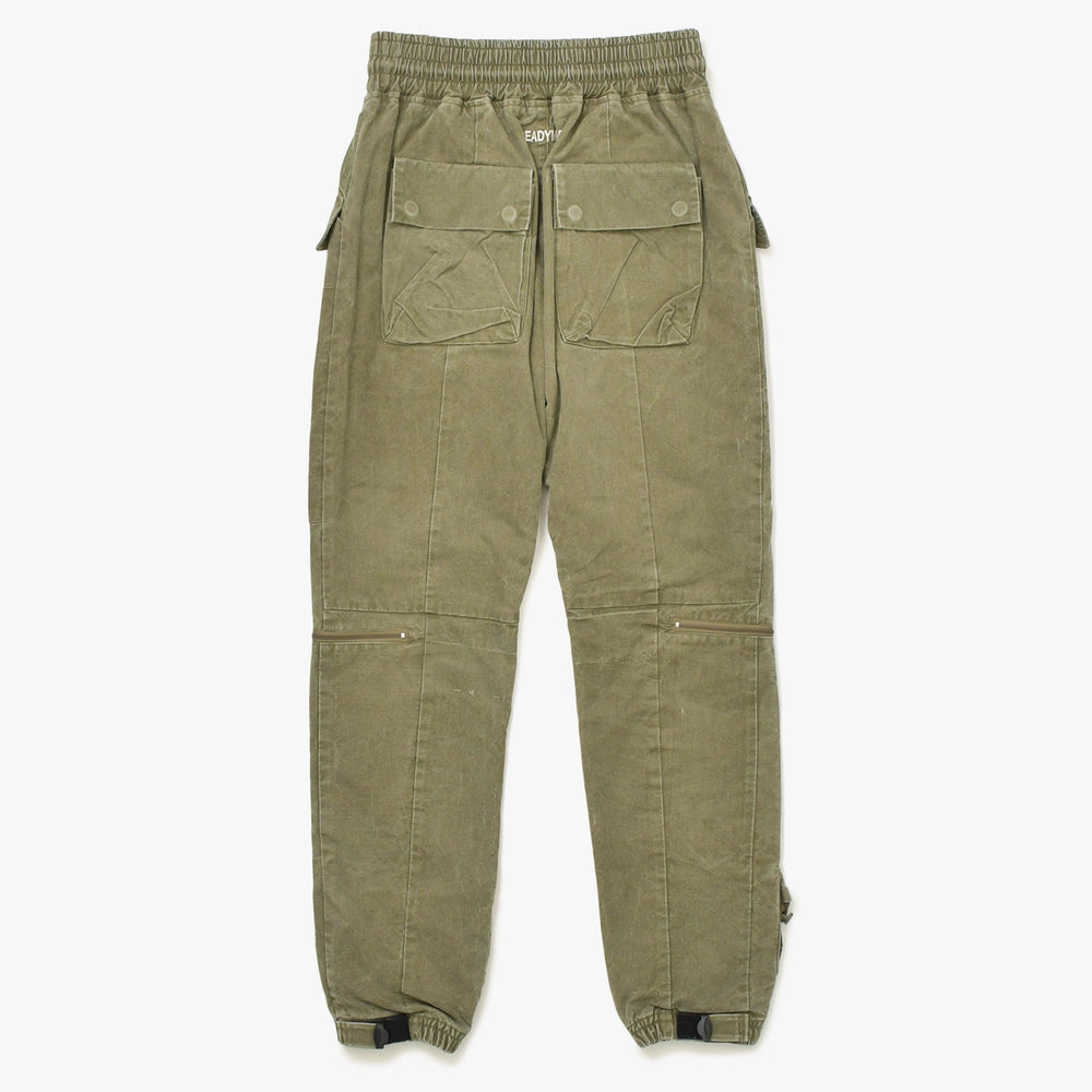 極美品 READY MADE レディメイド FIELD PANTS カーゴパンツ ミリタリー 0サイズ オリーブ シルバー金具 日本製 中古 4a007253