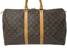 画像をギャラリービューアに読み込む, LOUIS VUITTON ルイヴィトン モノグラム キーポル45 ボストンバッグ M41428 ブラウン ゴールド金具 美品 中古 4c072890