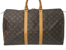 画像をギャラリービューアに読み込む, LOUIS VUITTON ルイヴィトン モノグラム キーポル45 ボストンバッグ M41428 ブラウン ゴールド金具 美品 中古 4c072890